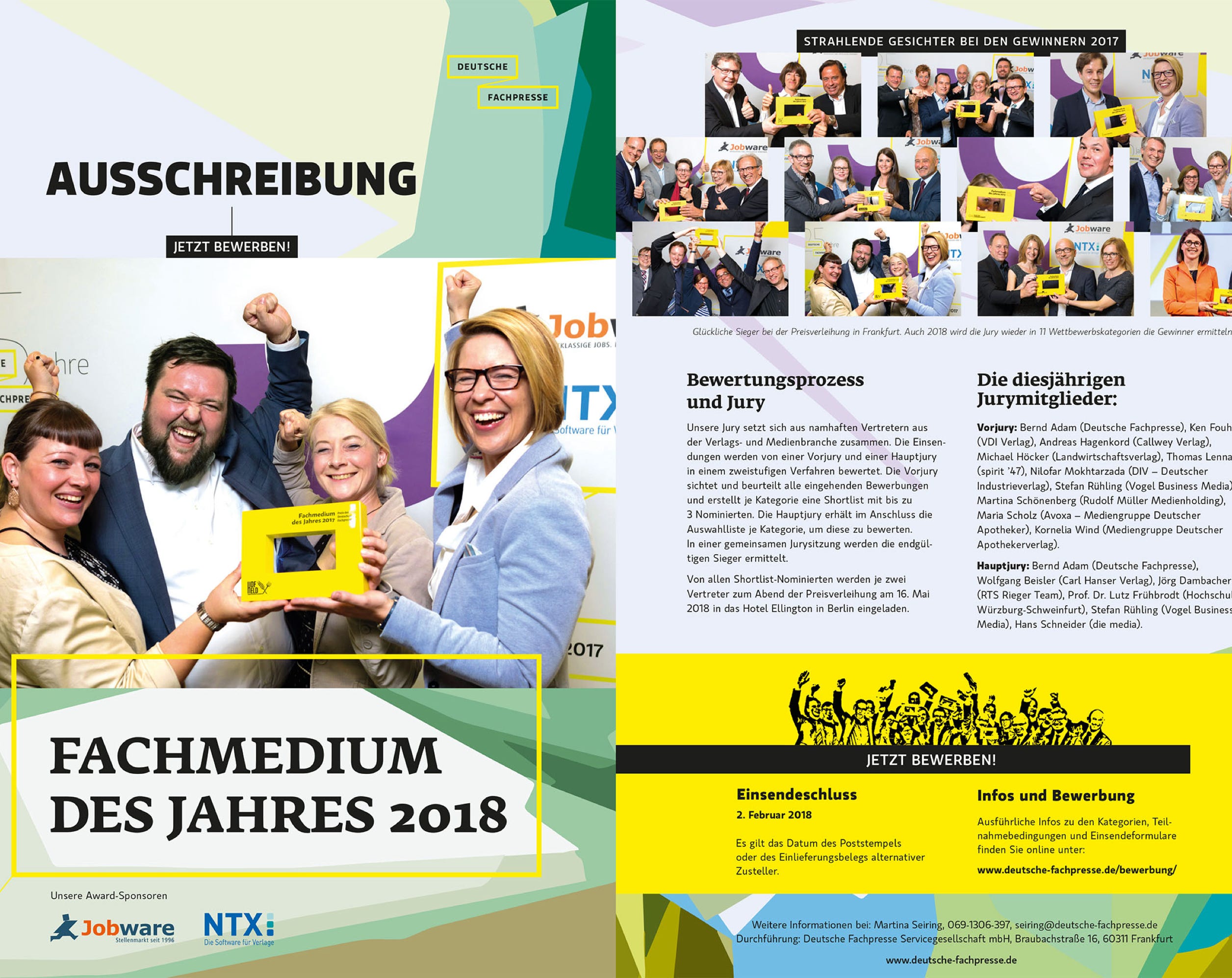 Flyer zur Ausschreibung des Fachmedium des Jahres 2018