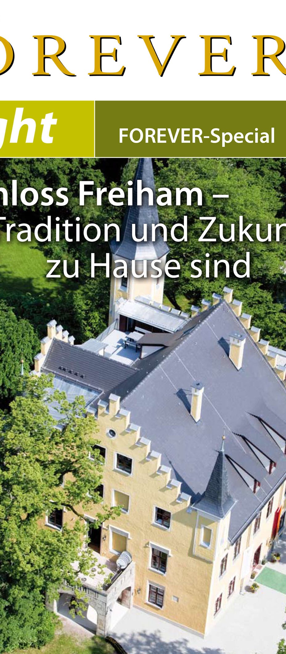 Titelgeschichte Forever über das neue Schloss von Forever Living Products